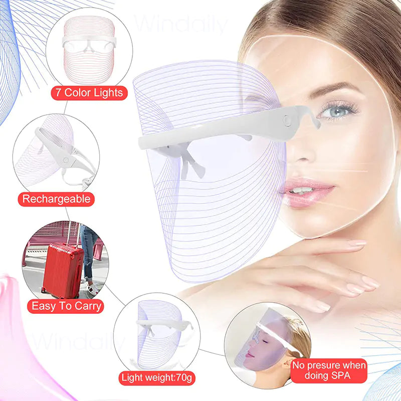 LED Light Therapy Face Mask | Acne, Wrinkle & Skin Brightening Treatment