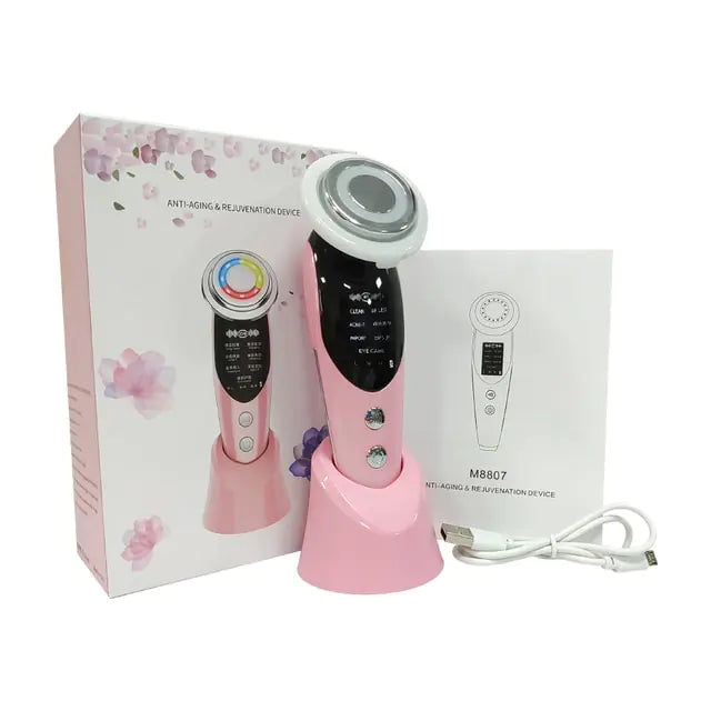 Professional 7-in-1 RF LED Facial Massager | EMS Lifting & Anti-Aging Therapy