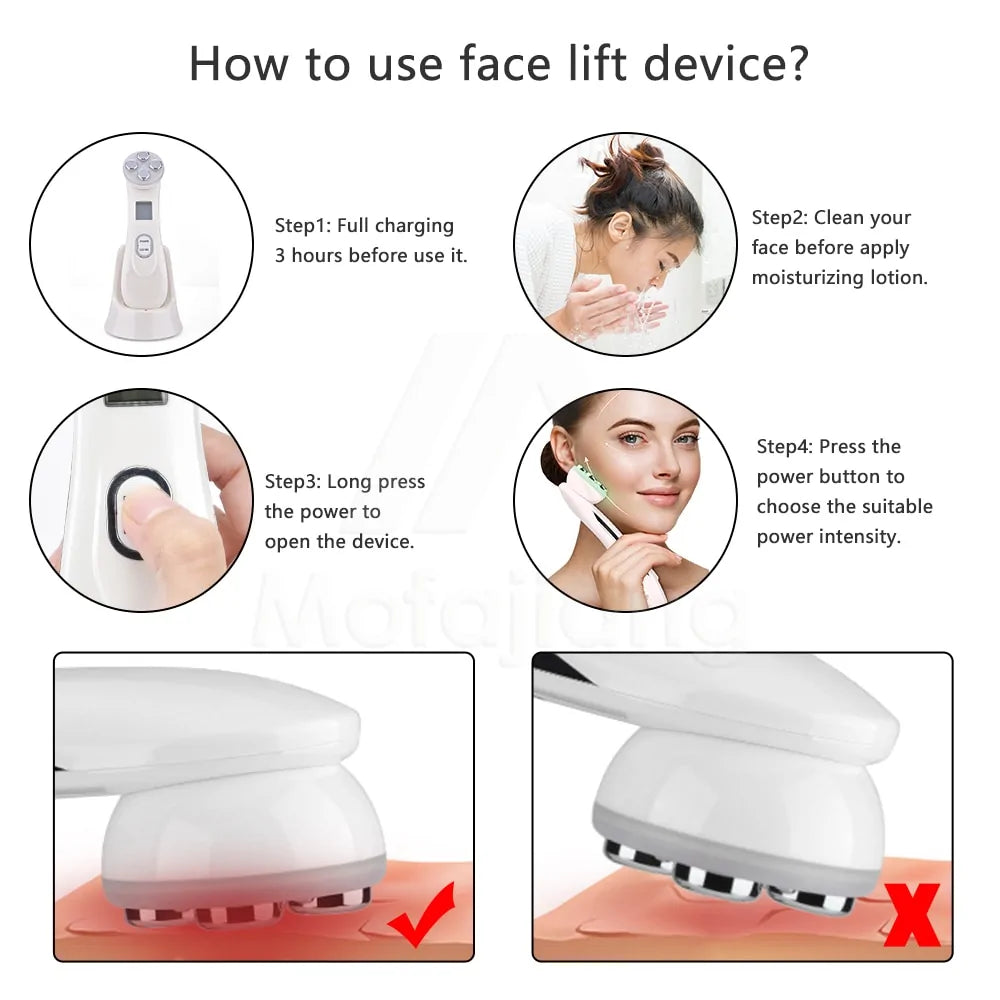 RF EMS LED Photon Facial Rejuvenation Device | Acne, Wrinkle & Skin Firming Treatment