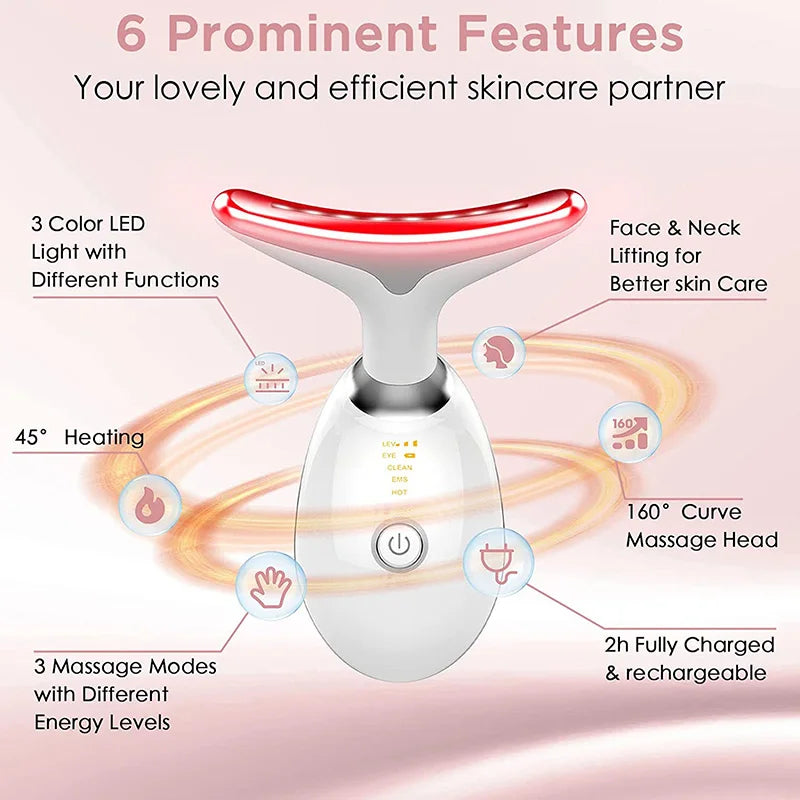 6-in-1 Neck & Face Lifting Device | EMS, LED & Anti-Aging Therapy