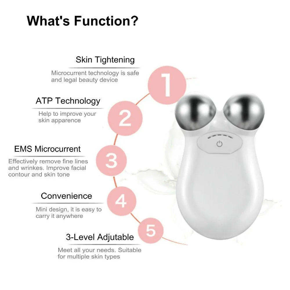 Facial Microcurrent Roller Massager | Non-Surgical Face Lift & Anti-Aging Therapy