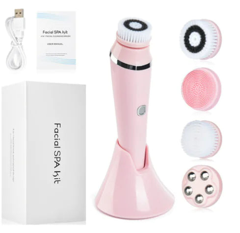 4-in-1 Rechargeable Facial Cleansing Brush | Deep Cleanse & Exfoliate