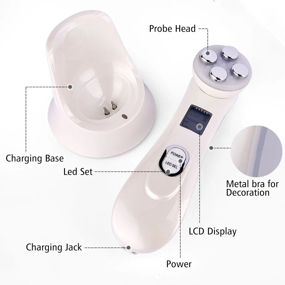 RF EMS LED Photon Facial Rejuvenation Device | Acne, Wrinkle & Skin Firming Treatment