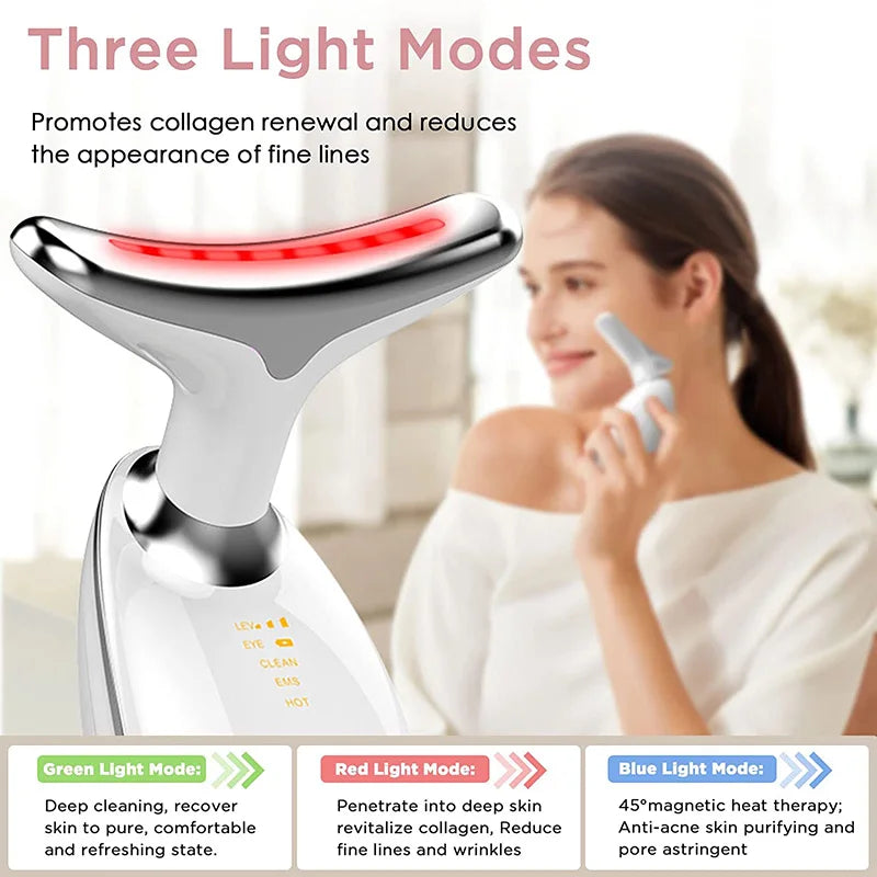 6-in-1 Neck & Face Lifting Device | EMS, LED & Anti-Aging Therapy