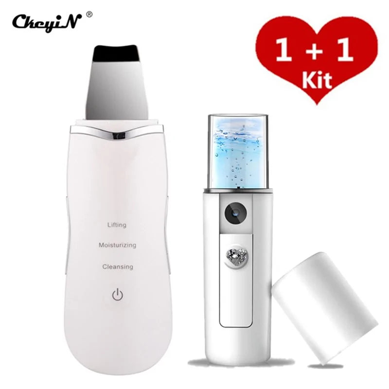 2-in-1 Ultrasonic Skin Scrubber & Facial Steamer | Purify, Hydrate & Glow