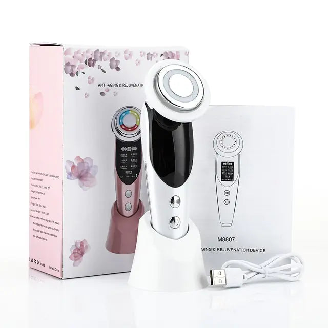 Professional 7-in-1 RF LED Facial Massager | EMS Lifting & Anti-Aging Therapy