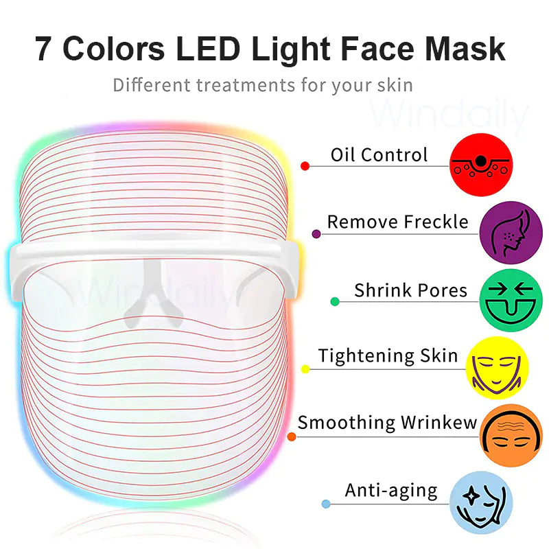 LED Light Therapy Face Mask | Acne, Wrinkle & Skin Brightening Treatment