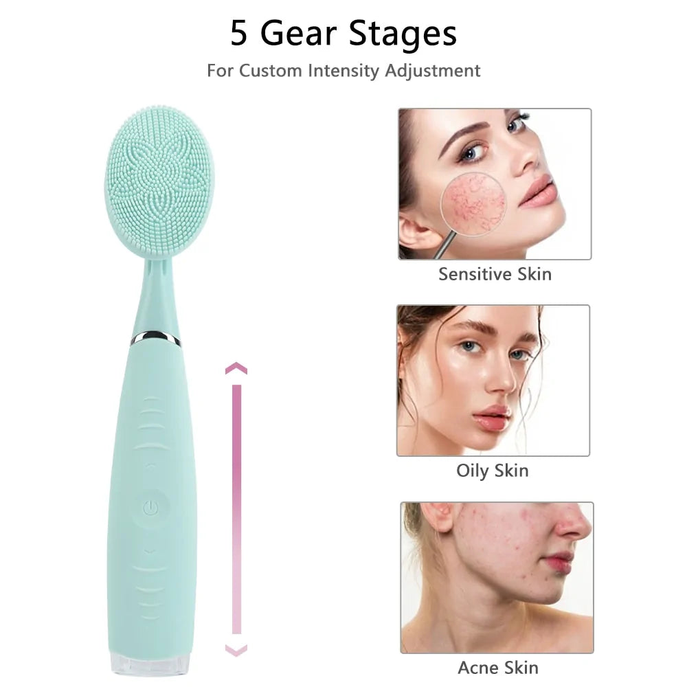 Advanced Sonic Facial Cleansing Brush | Deep Pore & Exfoliation Technology